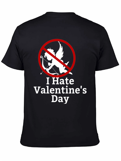Camiseta Negra Odio San Valentín Diseño Cupido Prohibido