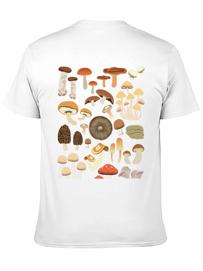 Camiseta Negra con Estampado de Hongos