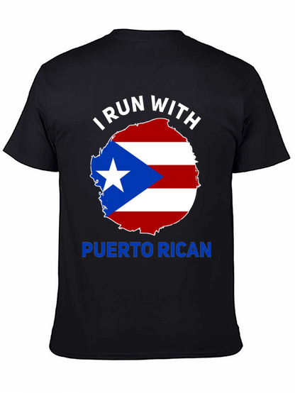 Camiseta Negra: ¡Corro Con Puerto Rico!