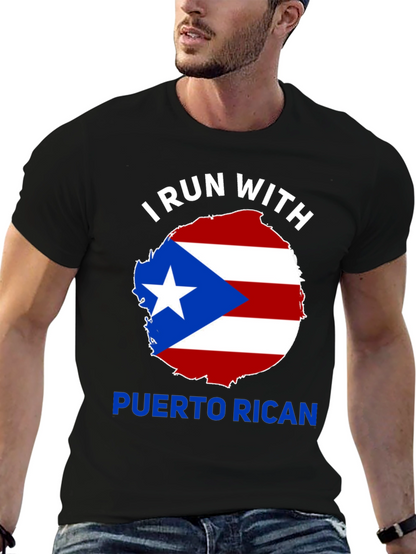 Camiseta Negra: ¡Corro Con Puerto Rico!