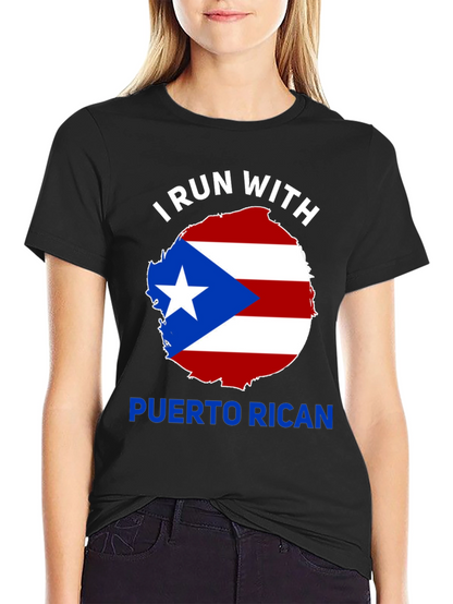 Camiseta Negra: ¡Corro Con Puerto Rico!