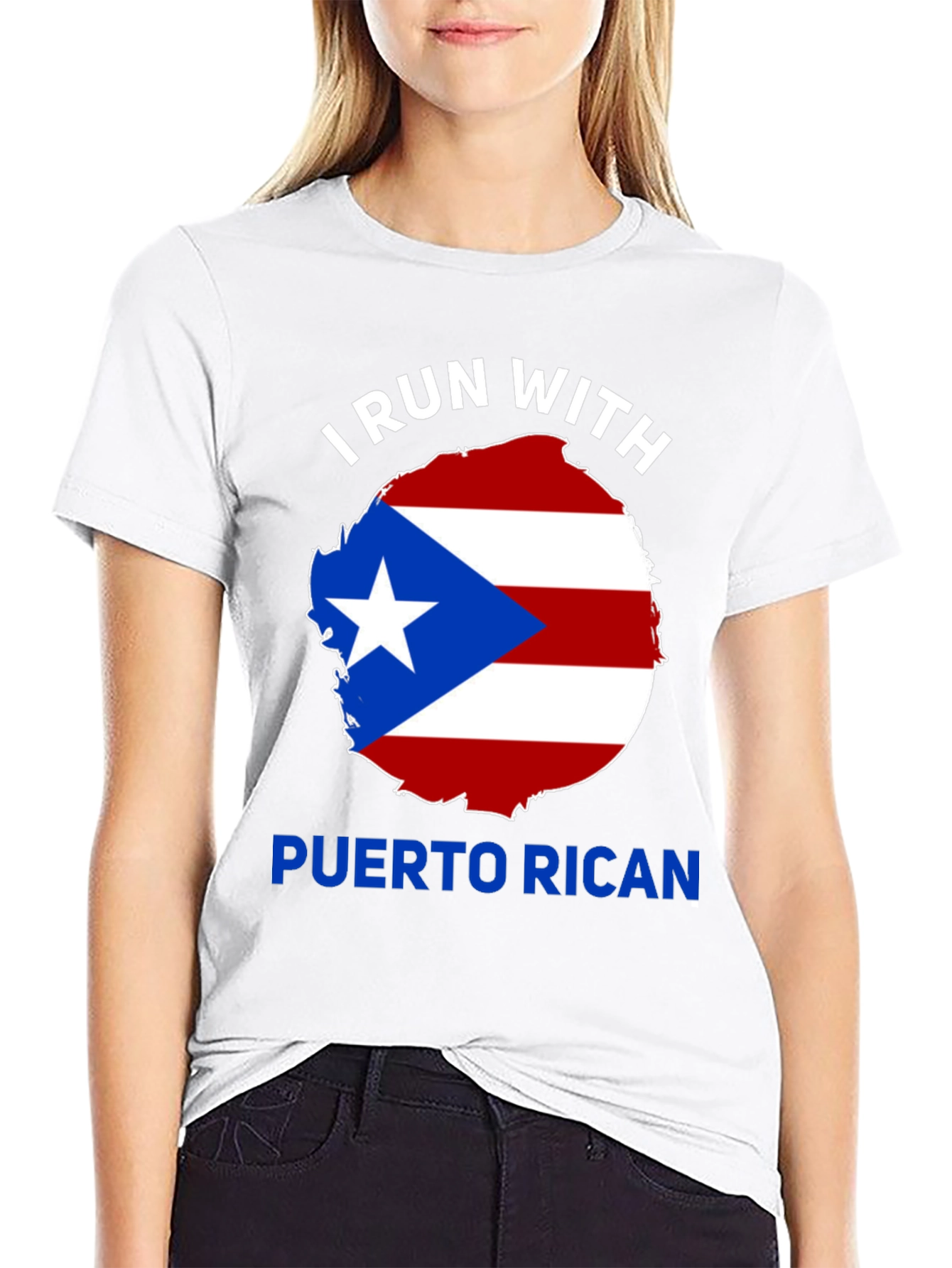 Camiseta Negra: ¡Corro Con Puerto Rico!