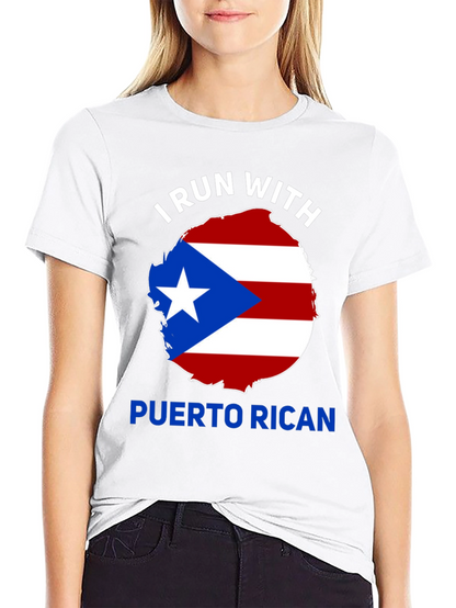 Camiseta Negra: ¡Corro Con Puerto Rico!