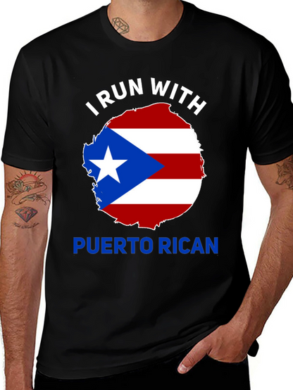 Camiseta Negra: ¡Corro Con Puerto Rico!