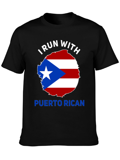 Camiseta Negra: ¡Corro Con Puerto Rico!
