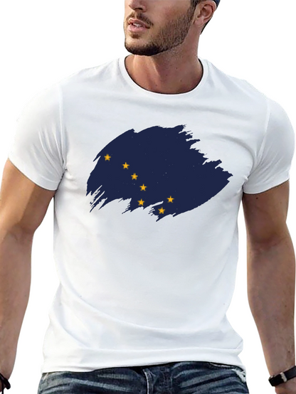 Camiseta Negra con Bandera de Alaska