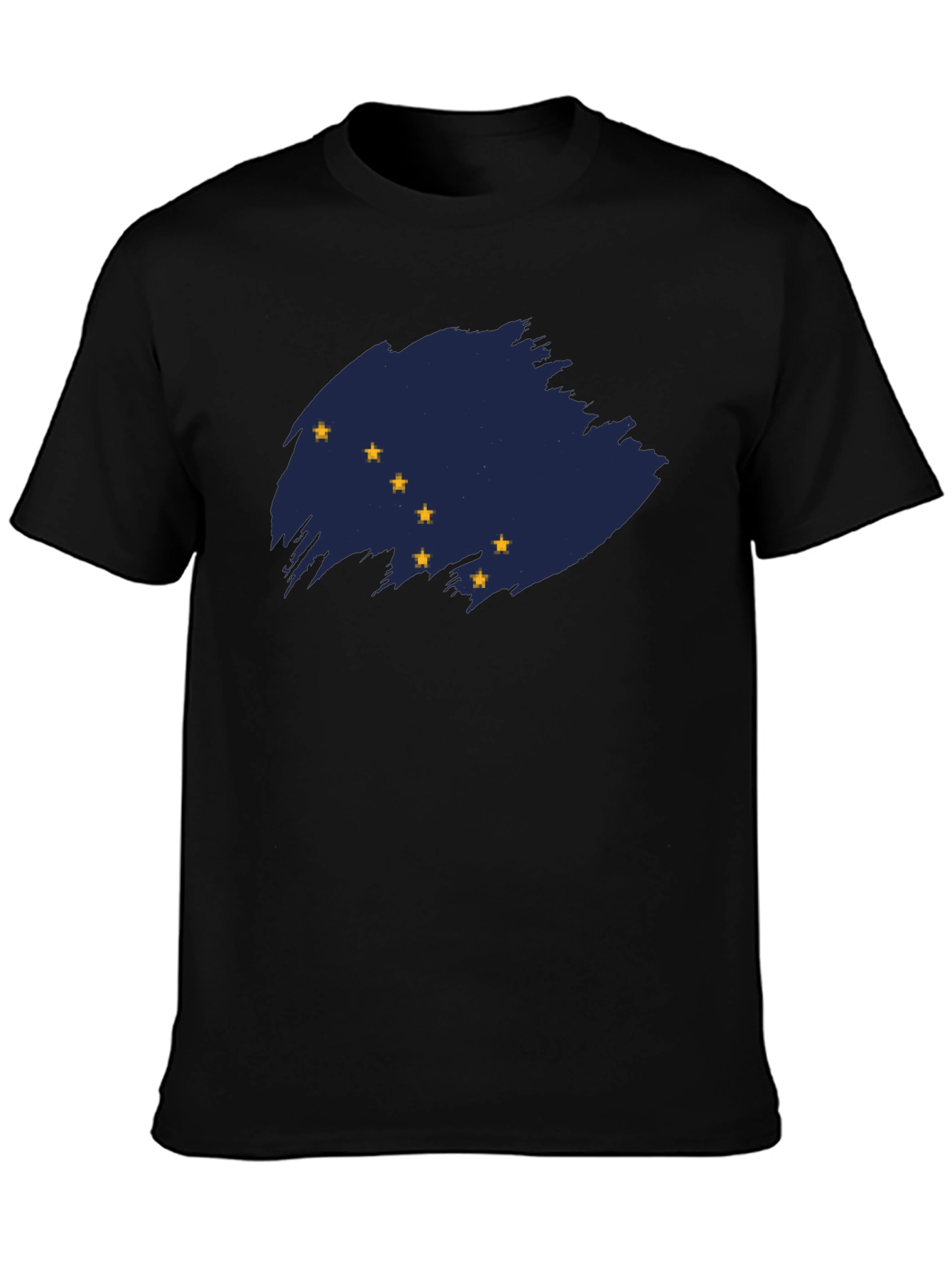 Camiseta Negra con Bandera de Alaska