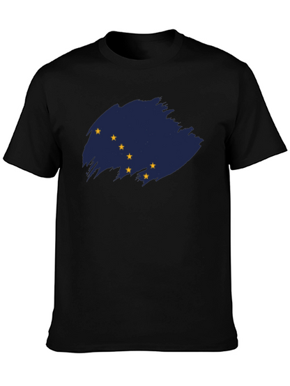 Camiseta Negra con Bandera de Alaska