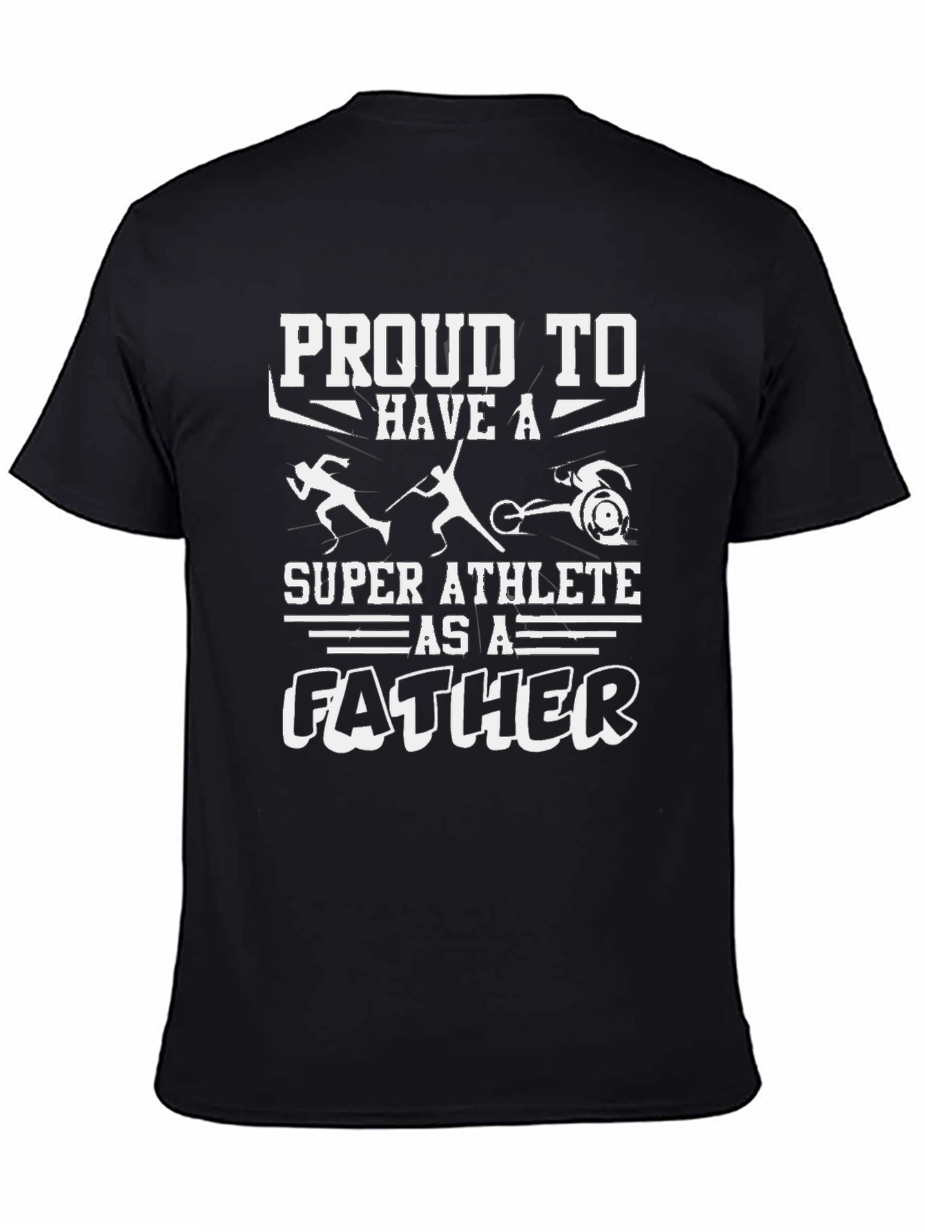 Camiseta Negra: Padre Super Atleta