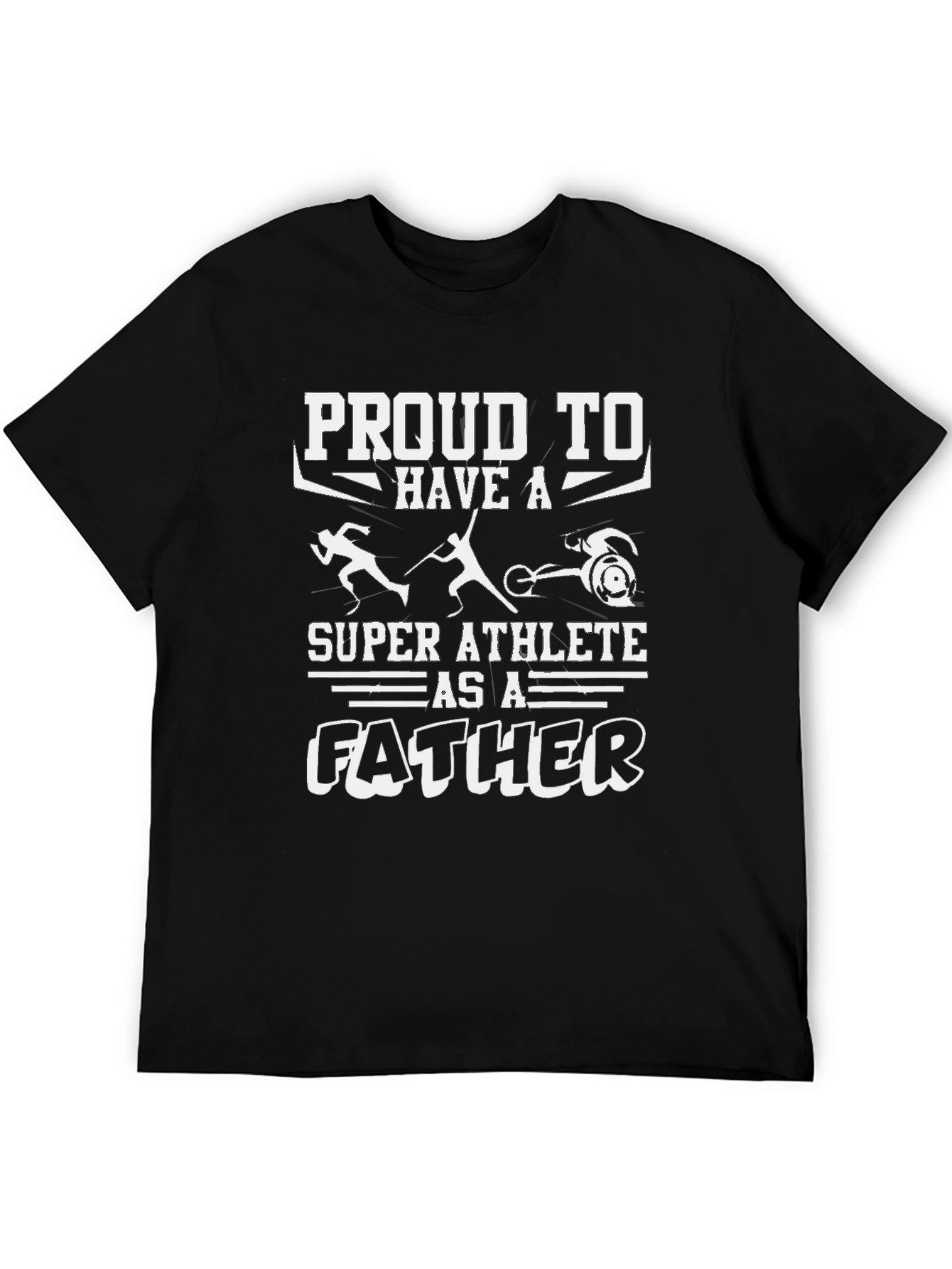 Camiseta Negra: Padre Super Atleta