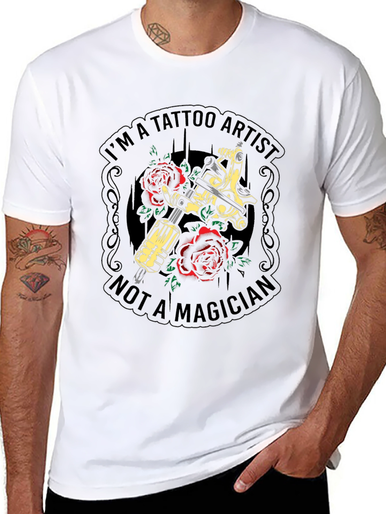 Camiseta Negra Soy Artista del Tatuaje No Mago