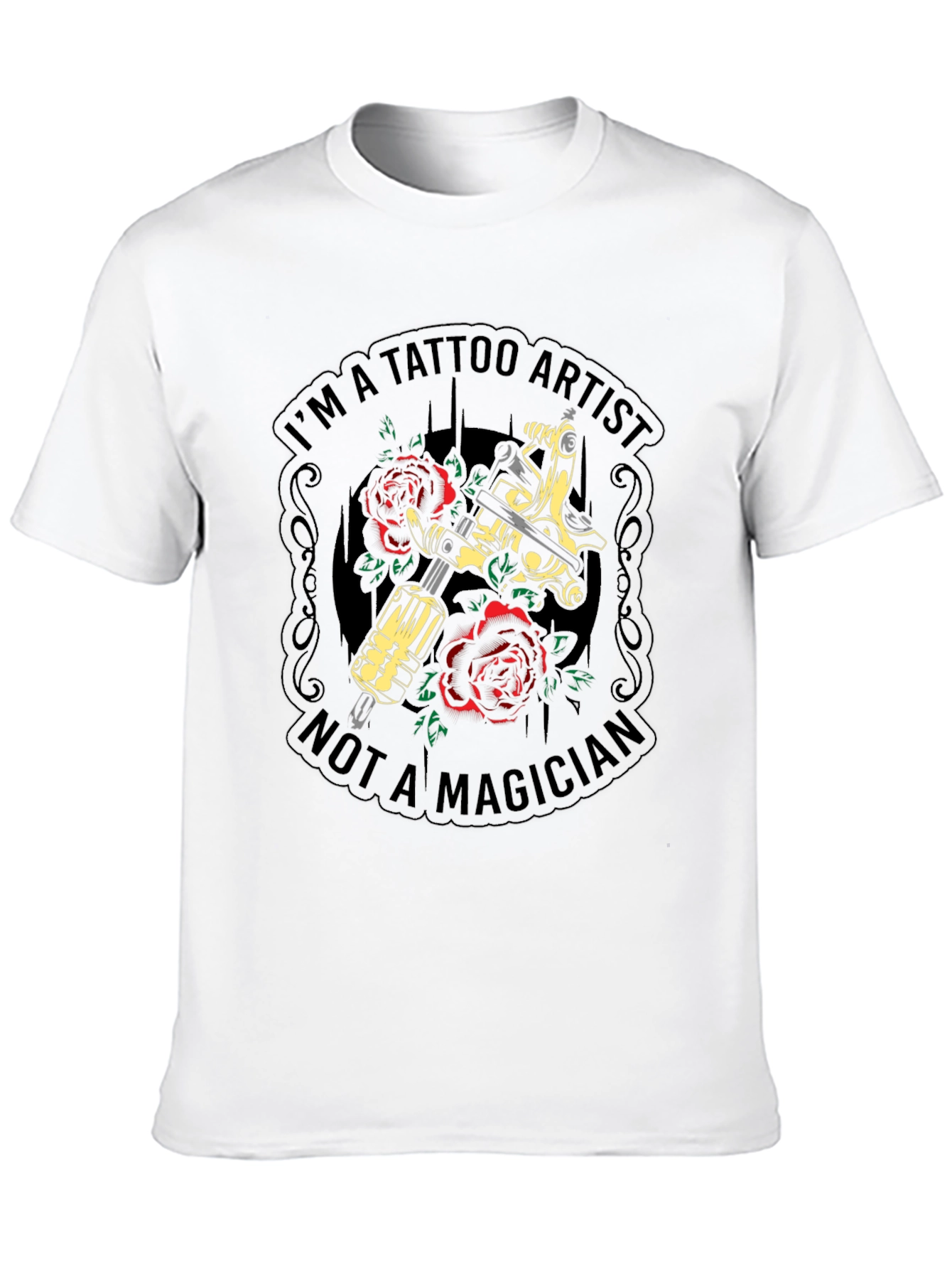Camiseta Negra Soy Artista del Tatuaje No Mago