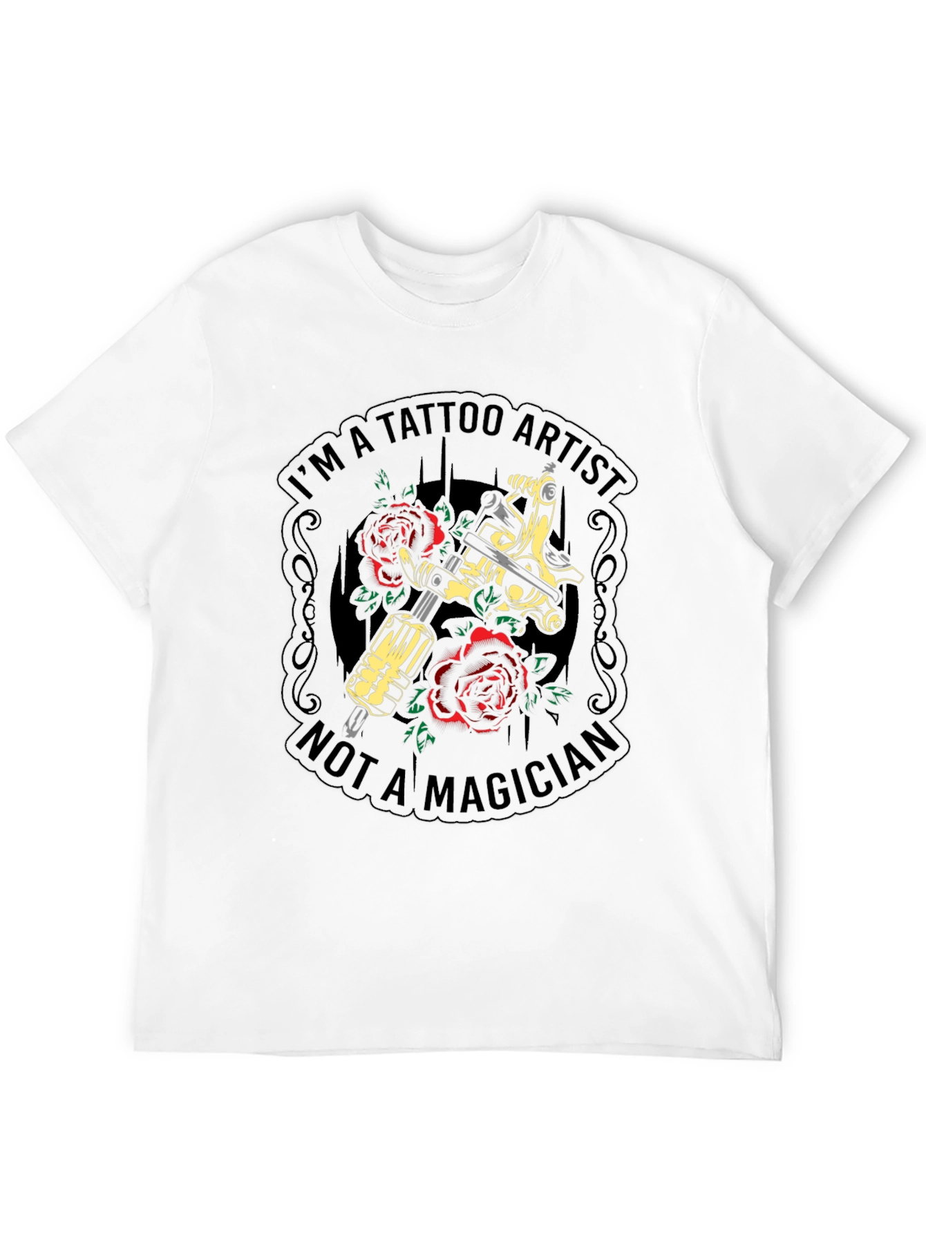 Camiseta Negra Soy Artista del Tatuaje No Mago