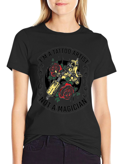 Camiseta Negra Soy Artista del Tatuaje No Mago