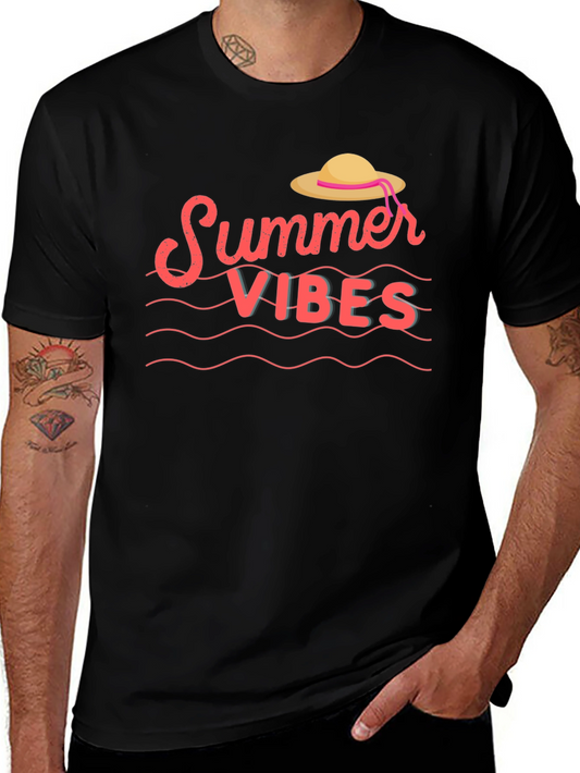 Camiseta Negra Estampado Verano