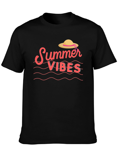 Camiseta Negra Estampado Verano