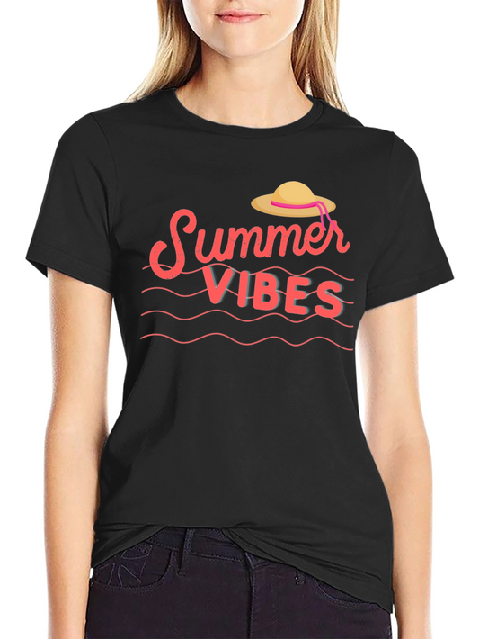 Camiseta Negra Estampado Verano