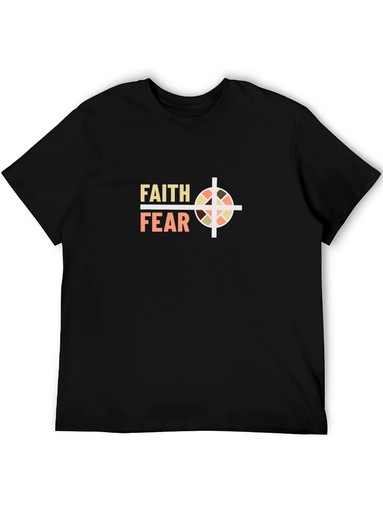 Camiseta Negra con Diseño Fe y Miedo