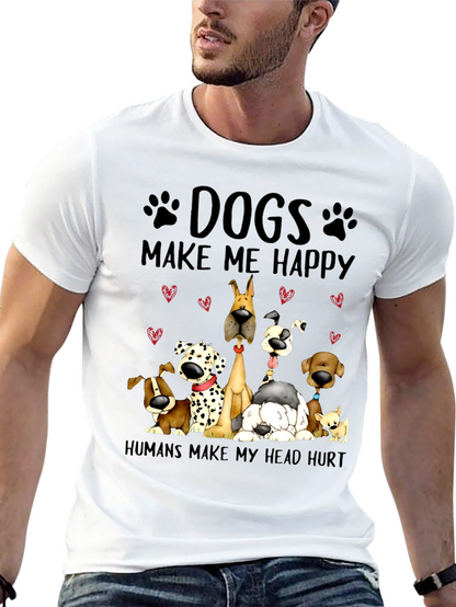 Camiseta Negra con Diseño de Perros