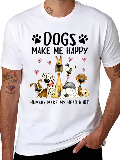 Camiseta Negra con Diseño de Perros
