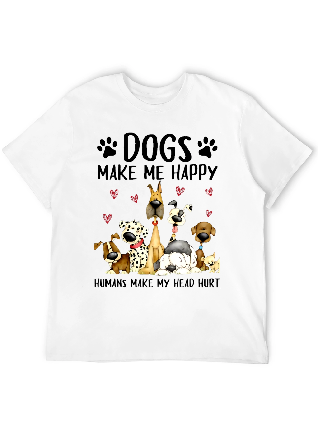 Camiseta Negra con Diseño de Perros