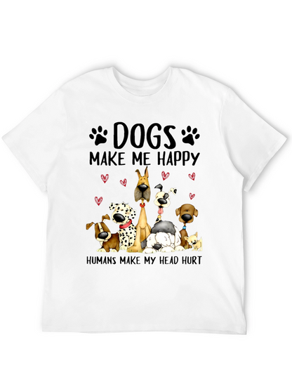 Camiseta Negra con Diseño de Perros
