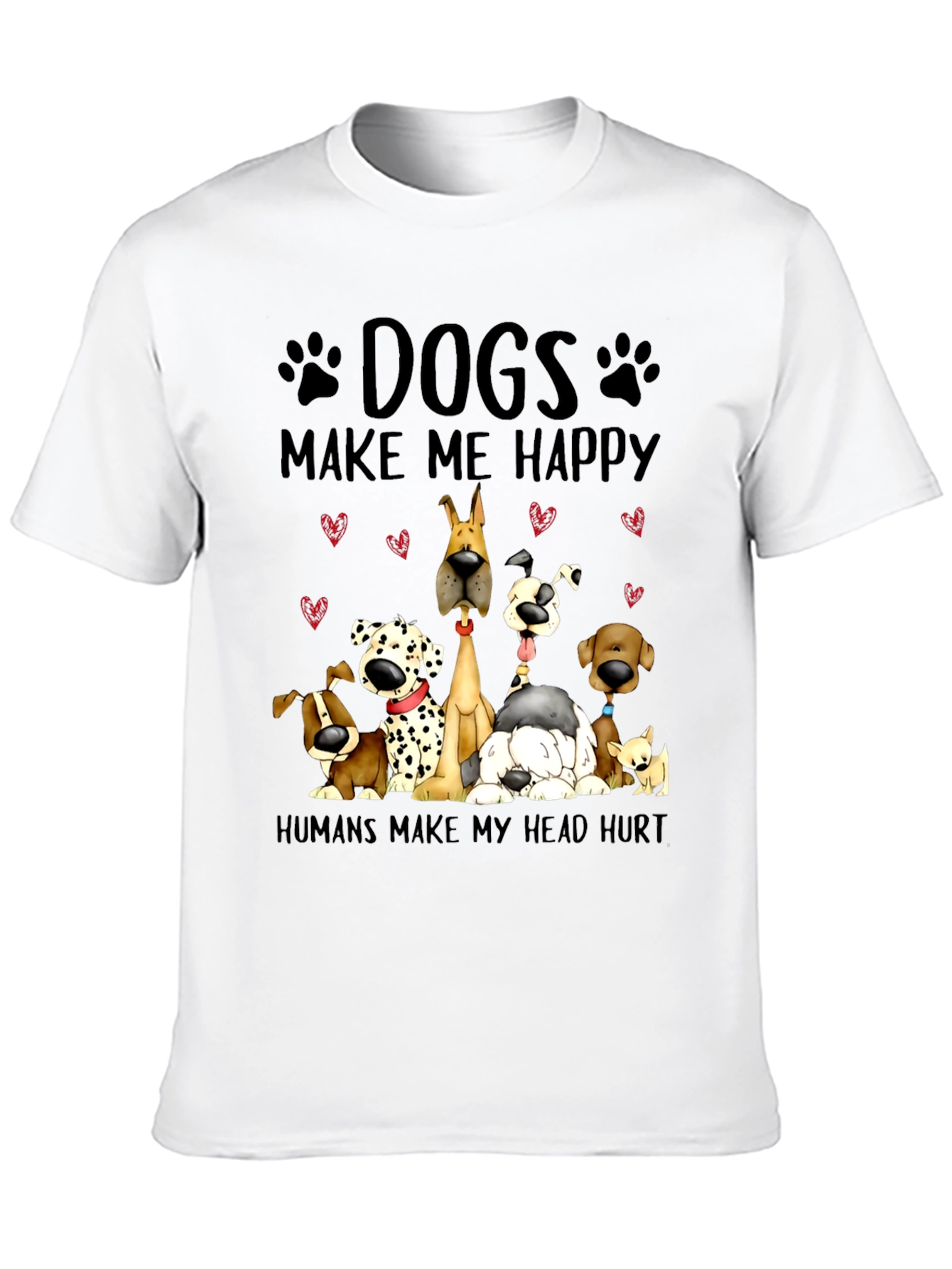 Camiseta Negra con Diseño de Perros