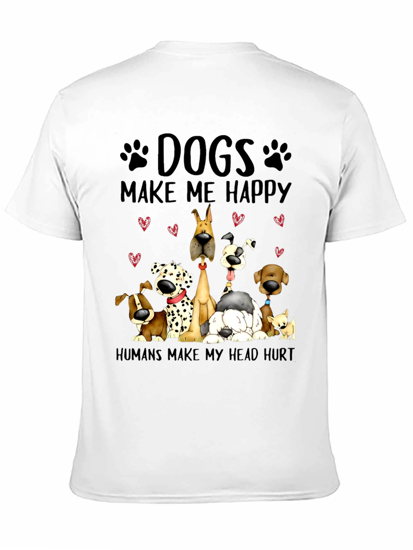 Camiseta Negra con Diseño de Perros