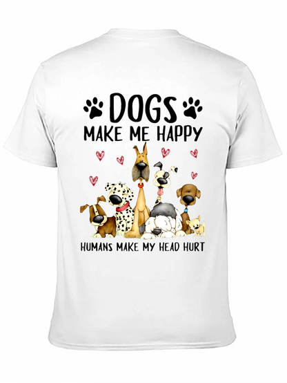 Camiseta Negra con Diseño de Perros