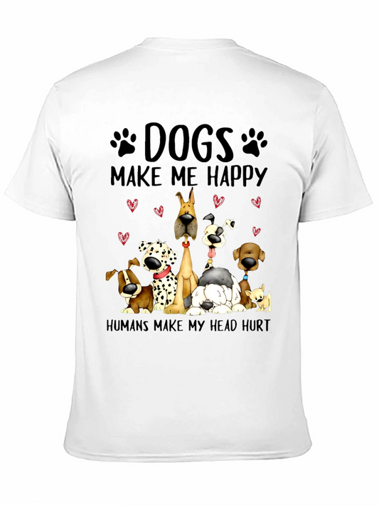 Camiseta Negra con Diseño de Perros