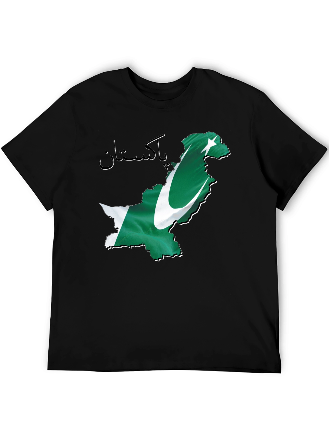 Camiseta Negra con Diseño de Pakistán