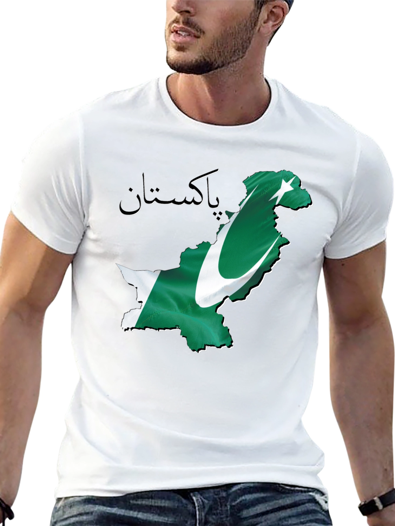 Camiseta Negra con Diseño de Pakistán