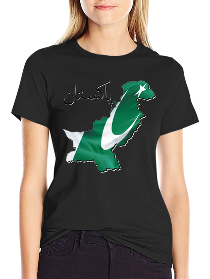 Camiseta Negra con Diseño de Pakistán