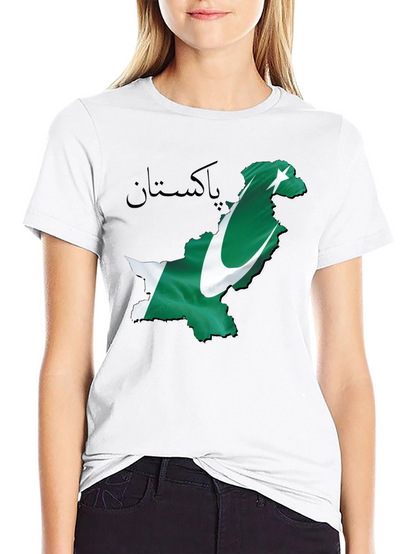 Camiseta Negra con Diseño de Pakistán