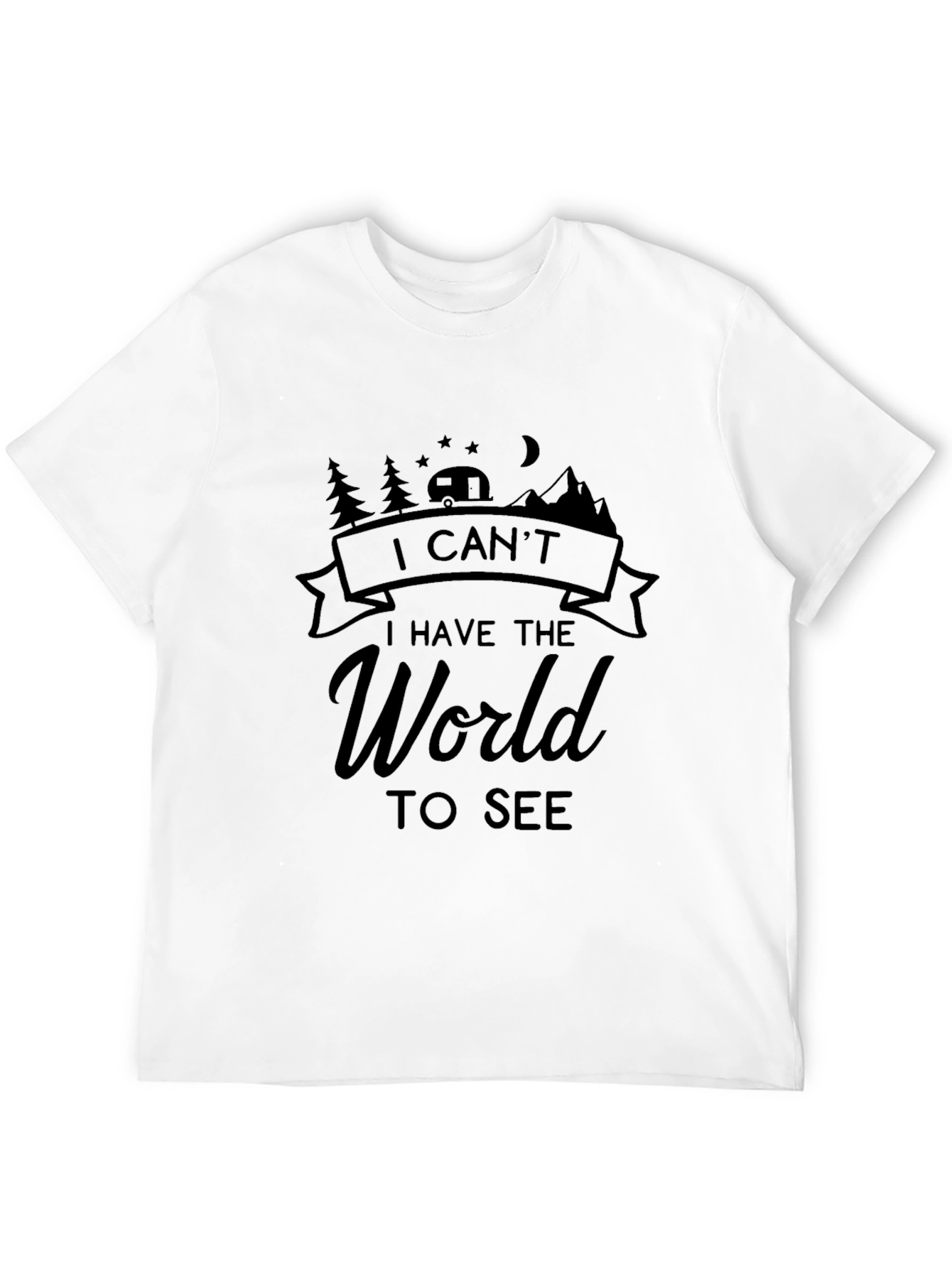 Camiseta Negra con Diseño de Viaje