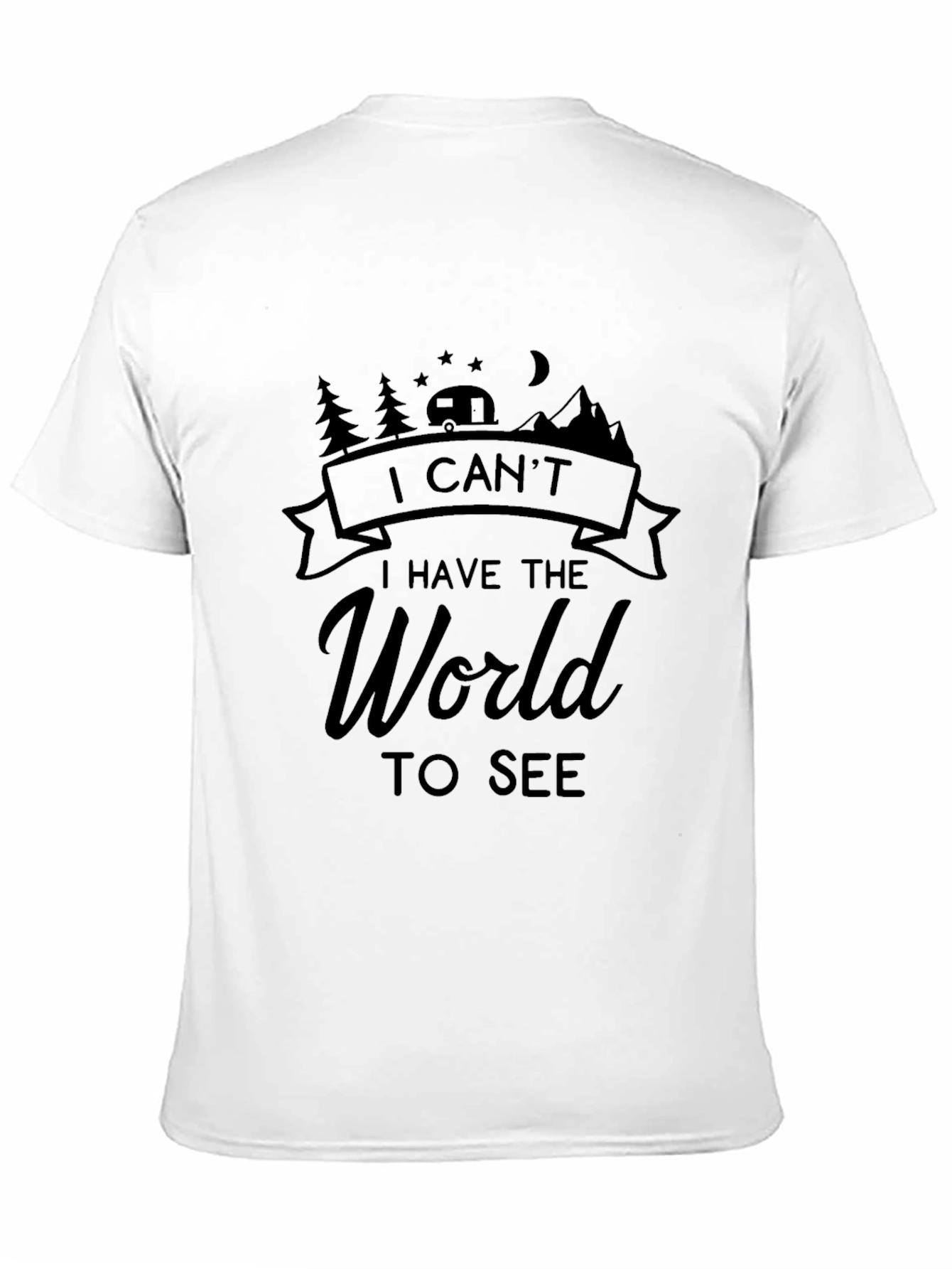 Camiseta Negra con Diseño de Viaje