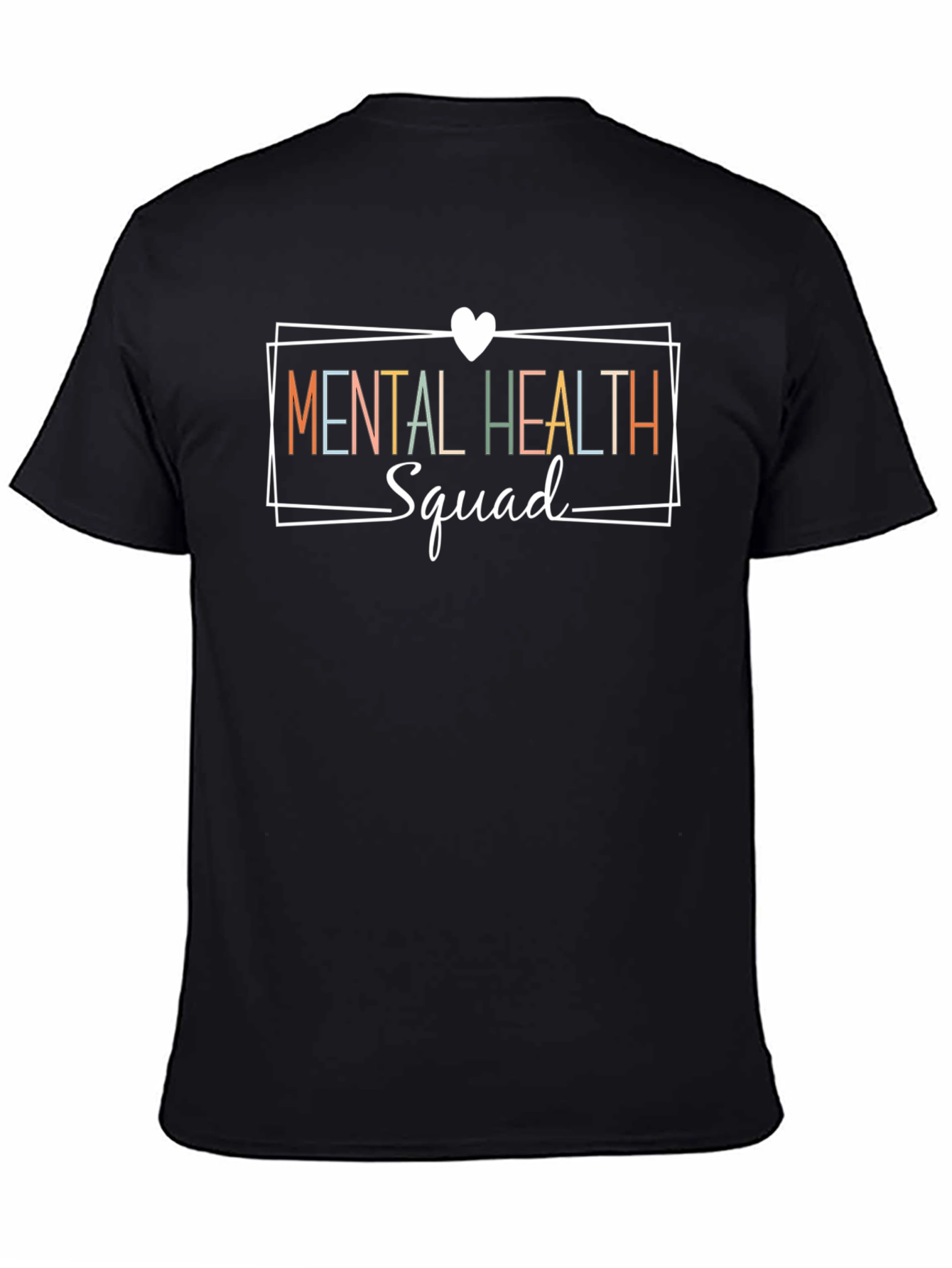 Camiseta Negra Mental Health Squad para Apoyo Mental