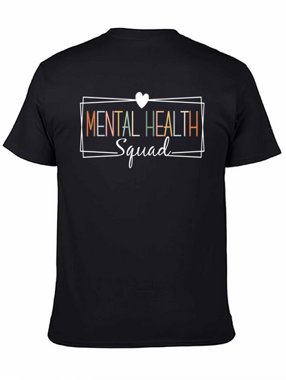 Camiseta Negra Mental Health Squad para Apoyo Mental