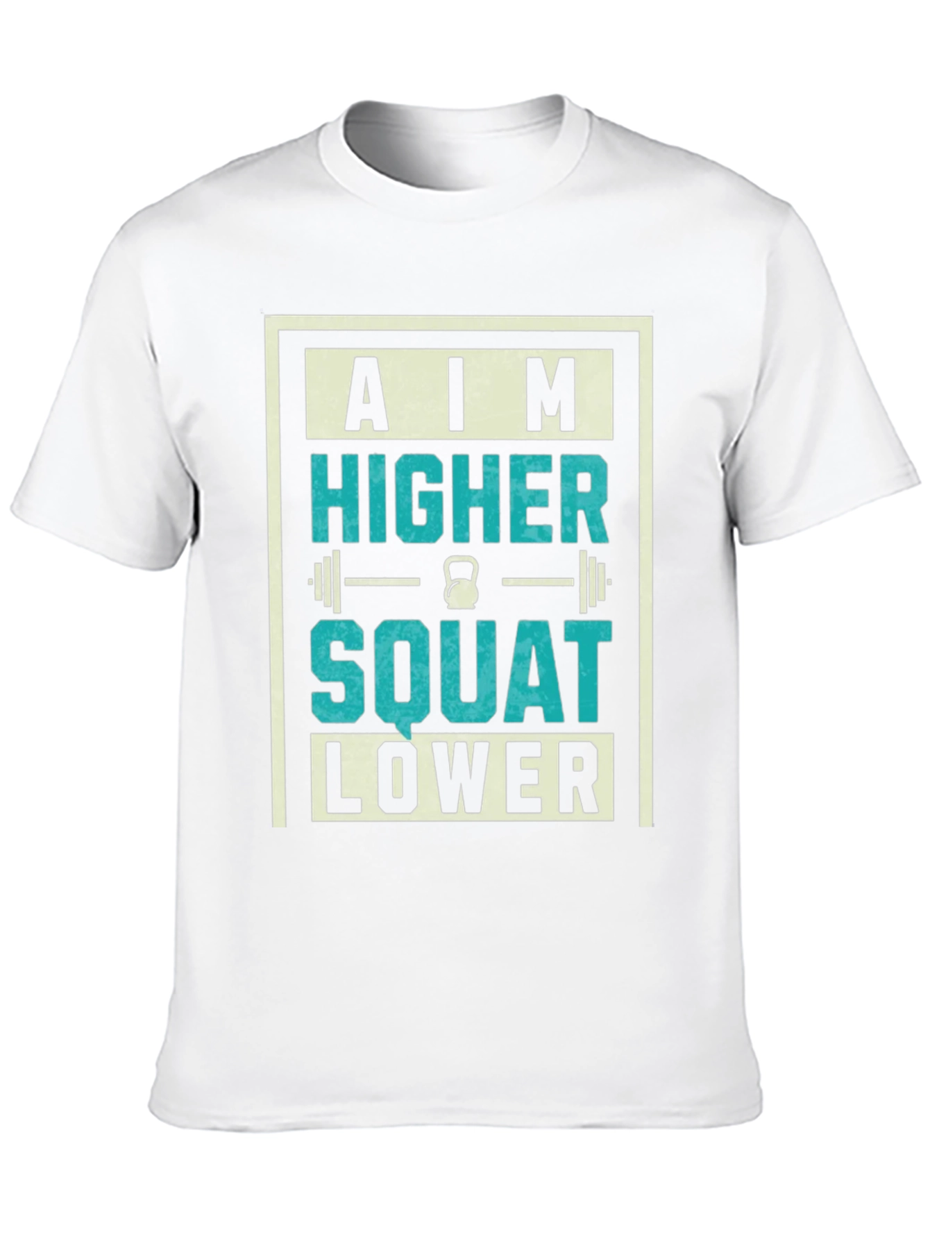 Camiseta Motivacional Gym: Aim Higher Squat Lower