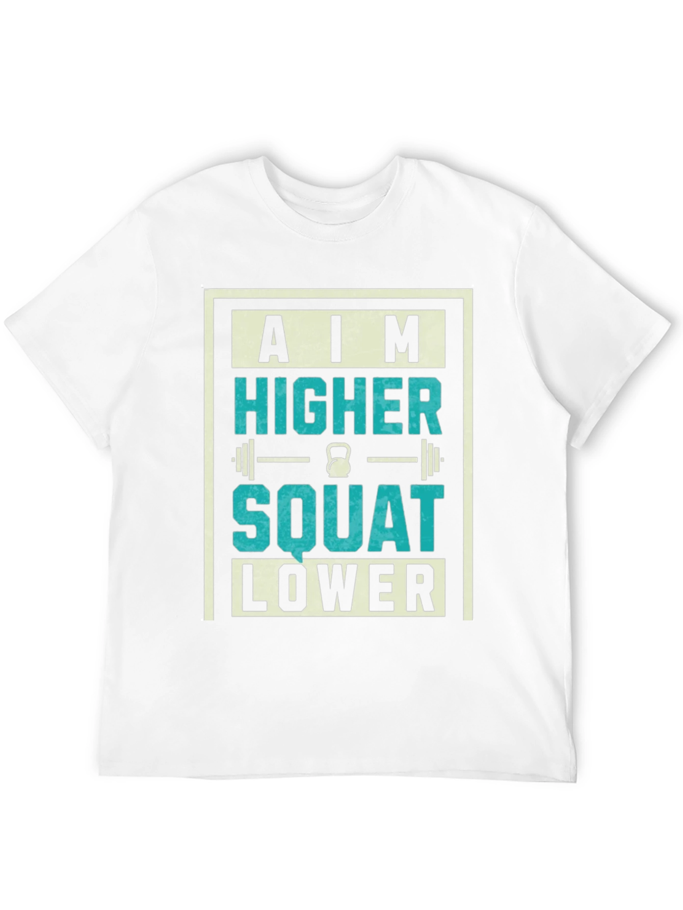 Camiseta Motivacional Gym: Aim Higher Squat Lower