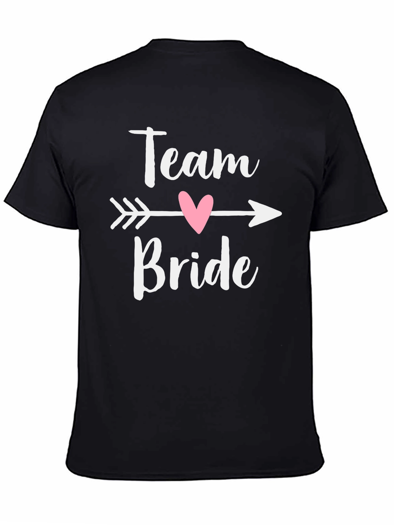Camiseta Negra Team Bride con Corazón