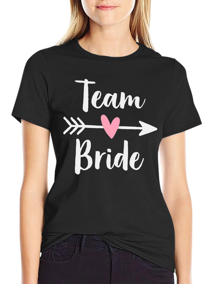 Camiseta Negra Team Bride con Corazón