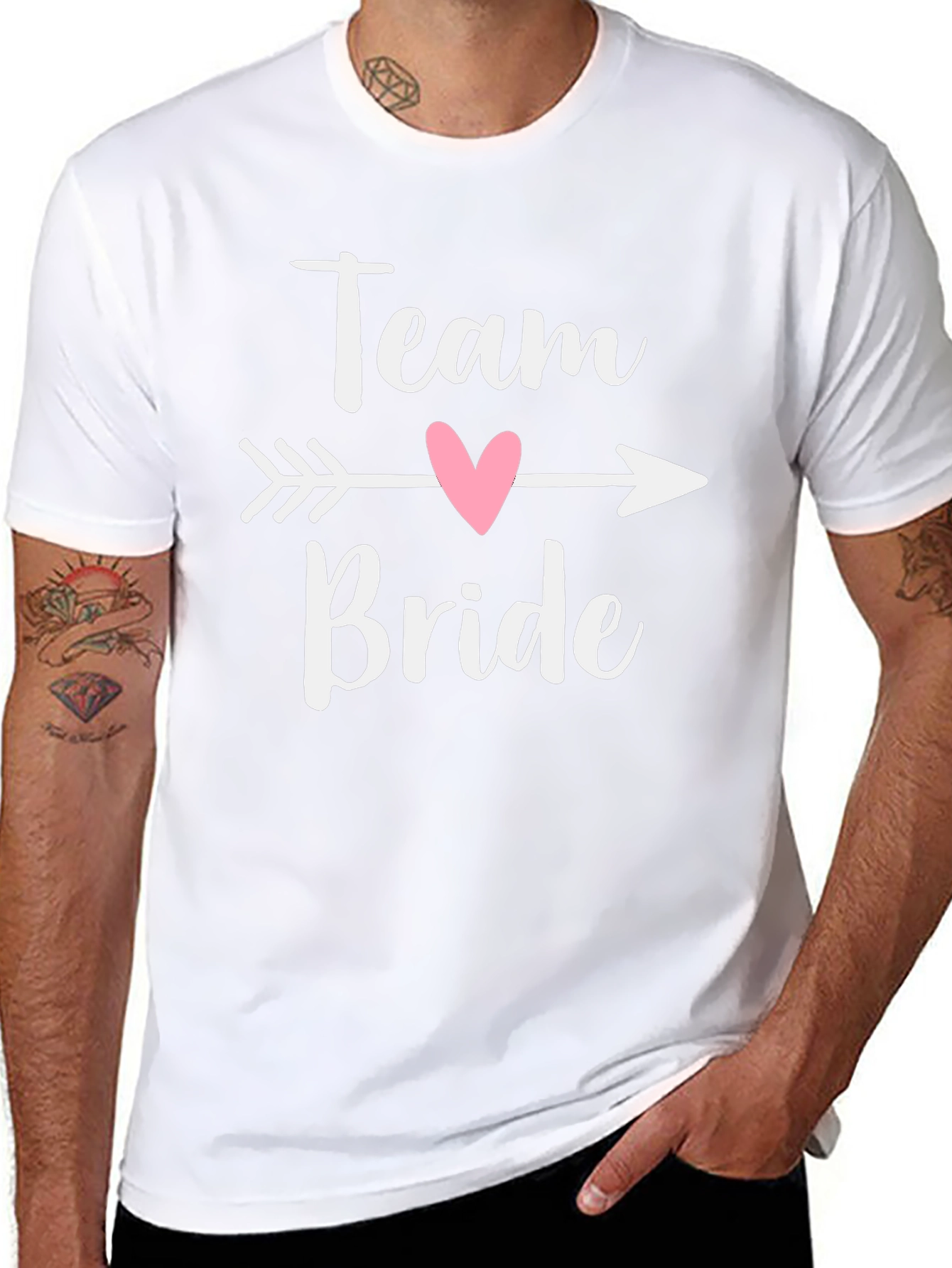 Camiseta Negra Team Bride con Corazón