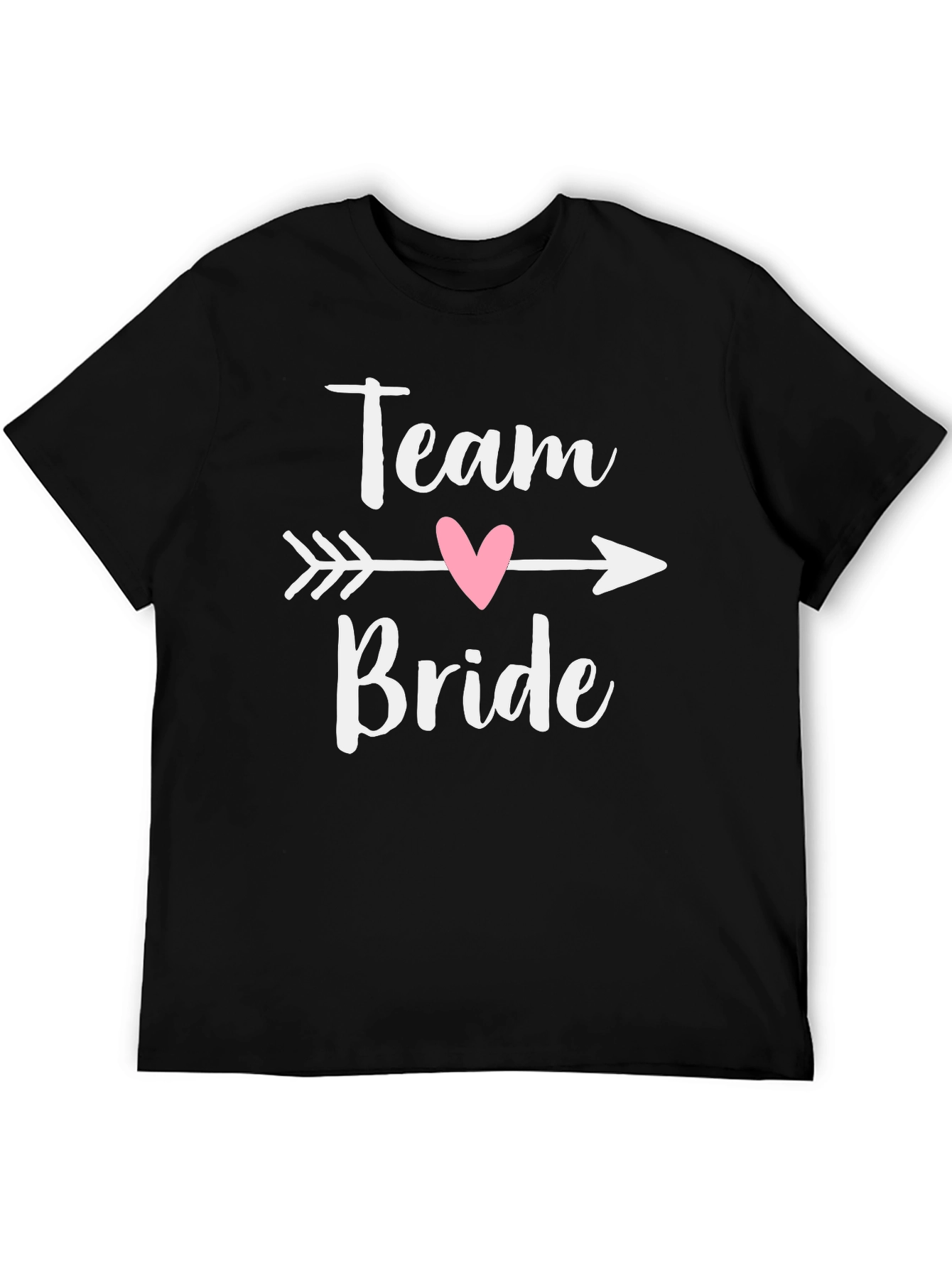 Camiseta Negra Team Bride con Corazón