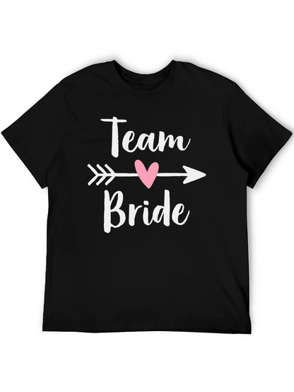 Camiseta Negra Team Bride con Corazón