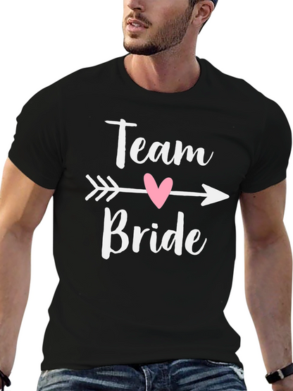 Camiseta Negra Team Bride con Corazón