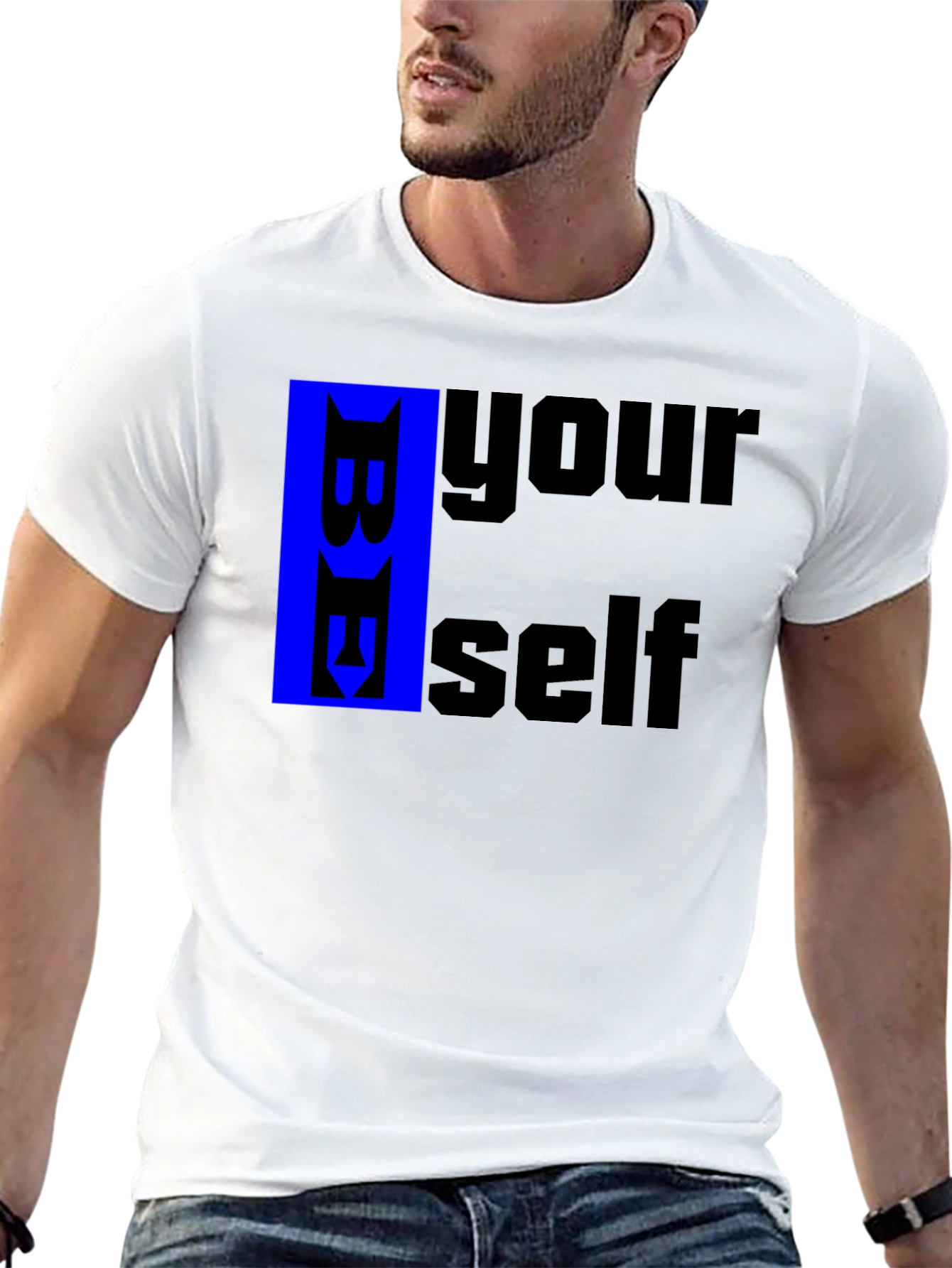 Camiseta Negra Sé Tú Mismo con Diseño Gráfico