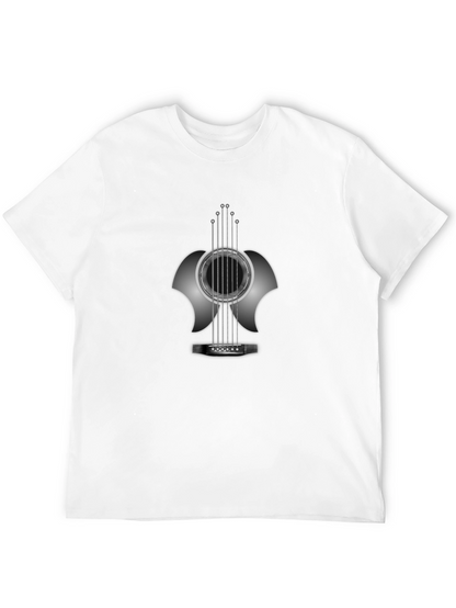 Camiseta Negra Guitarra Abstracta Hombre