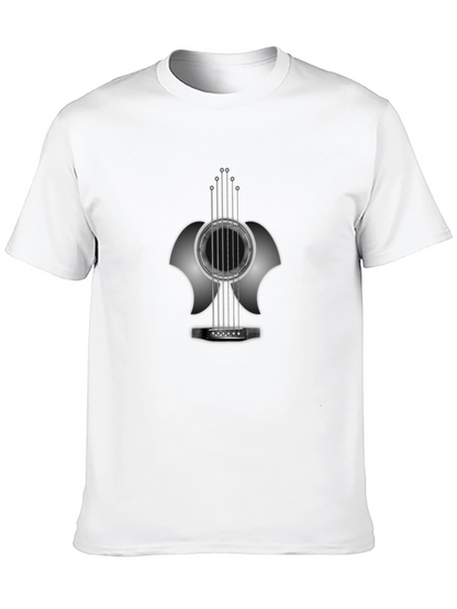 Camiseta Negra Guitarra Abstracta Hombre