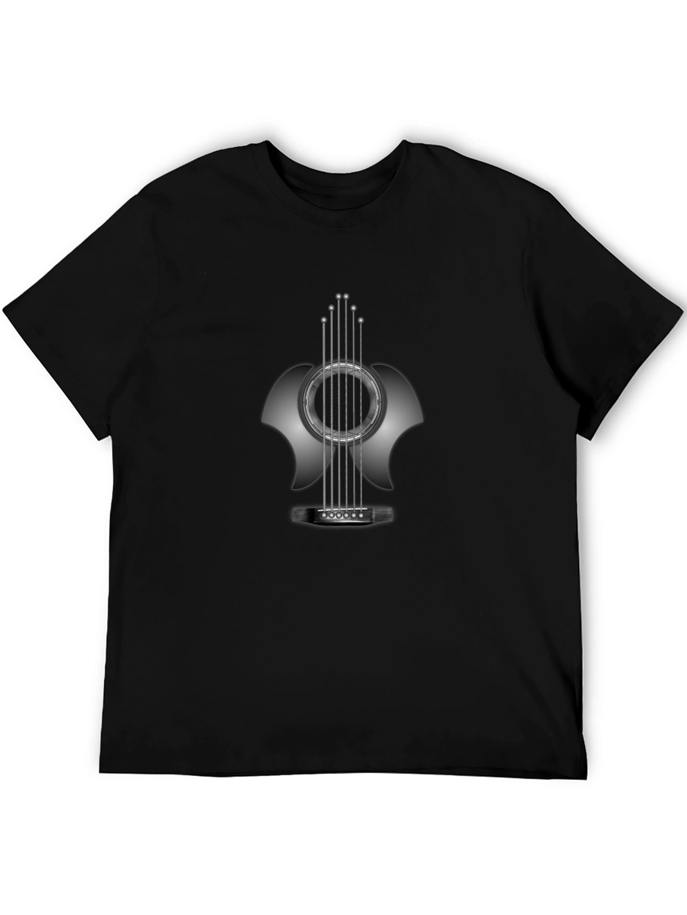 Camiseta Negra Guitarra Abstracta Hombre